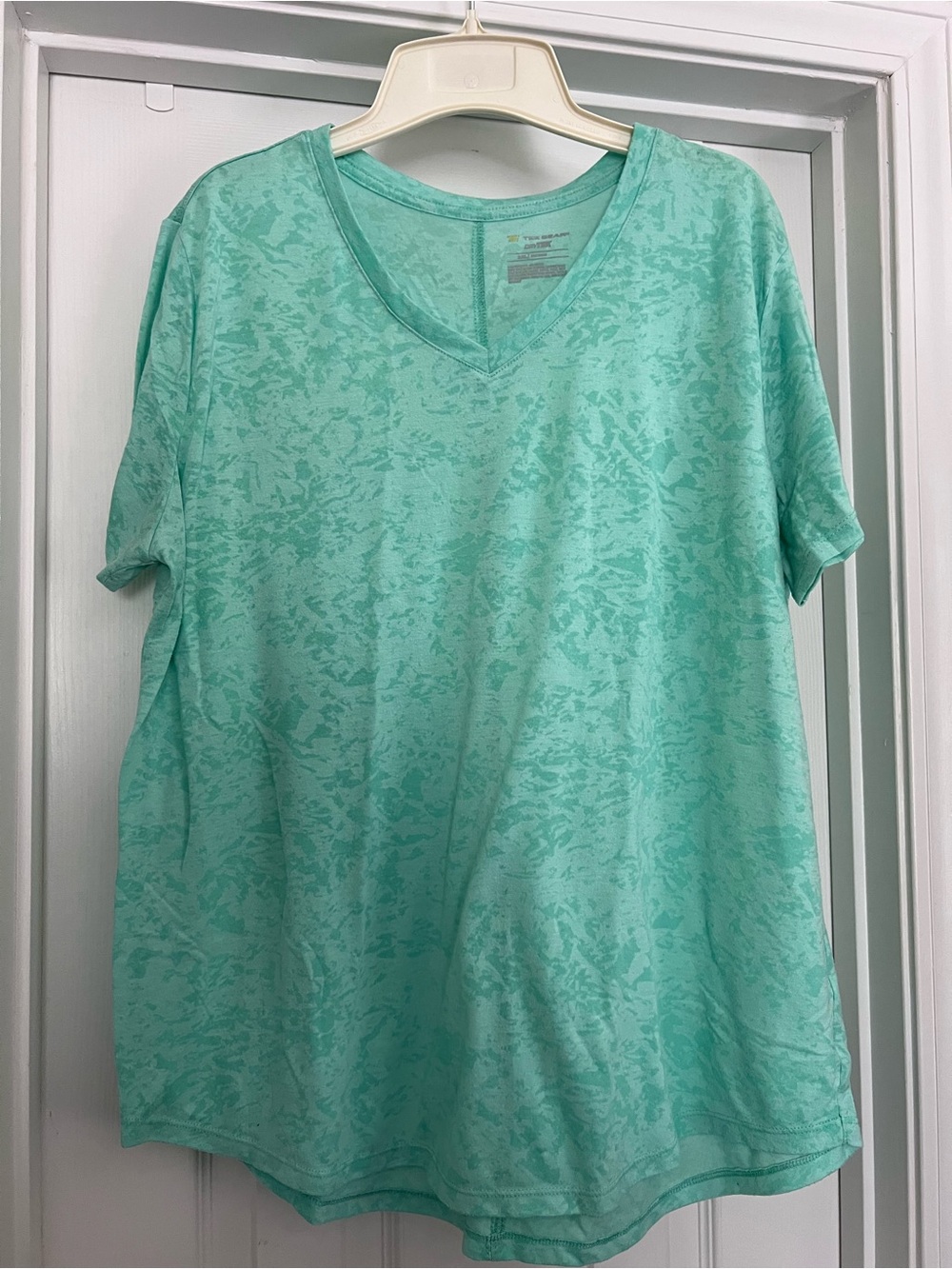 Green V-Neck Athletic Tee